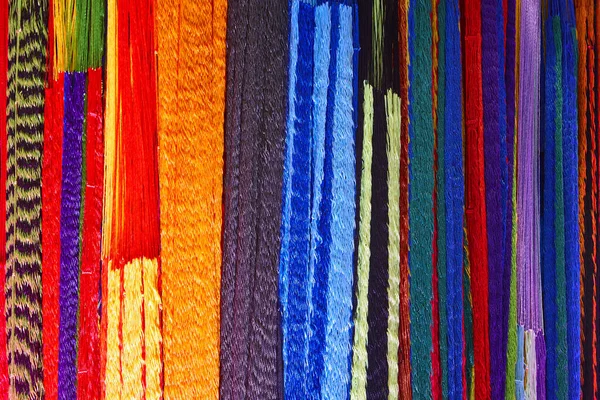 Разноцветные Яркие Полосатые Ткани Узор Красочный Фон — стоковое фото
