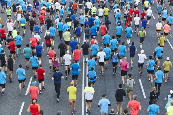 Miejscy Maratończycy Ulicy Zdrowy Styl Życia Wytrzymałość Sportowców — Zdjęcie stockowe