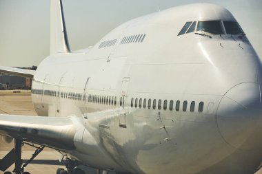 Pistte büyük bir uçak var. Ulaştırma ve turizm endüstrisi. Yolculuk