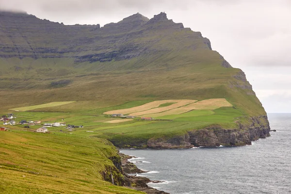 Cliffs Faroe Islands Coastline Vidareidi Village Vidoy Island — Stock Photo, Image