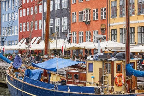 Tradycyjne Kolorowe Fasady Centrum Kopenhagi Obszar Nyhavn Dania — Zdjęcie stockowe