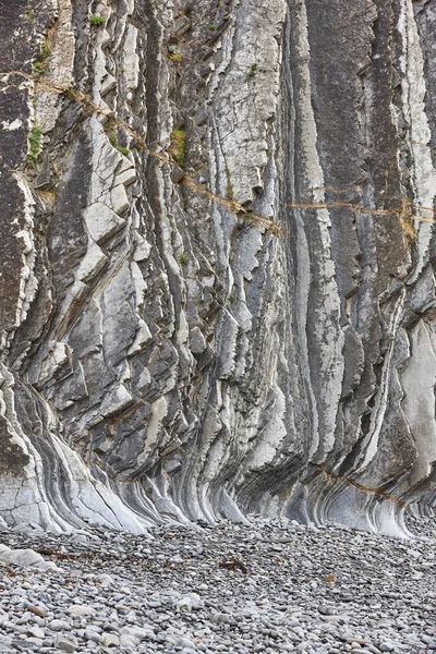 Rock Dramatyczny Flysch Formacji Kantabric Wybrzeża Zumaia Euskadi Hiszpania — Zdjęcie stockowe