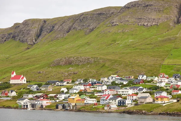 Traditional Faroese Village Suduroy Island Fjord Landscape Tvoroyri Town — Stock Photo, Image