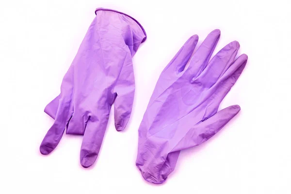 Gants Contaminés Jetables Covid Coronavirus Déchets Plastique Latex Pandémie — Photo