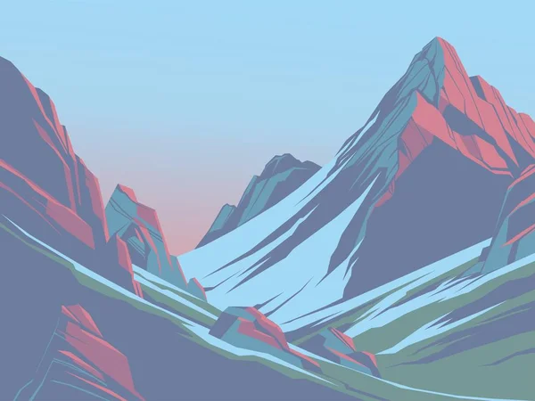 Βουνά το απόγευμα — Διανυσματικό Αρχείο
