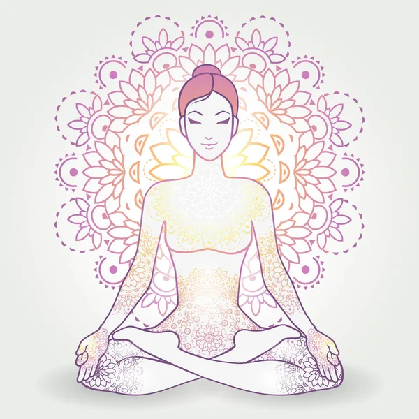 Vrksasana Yoga Decoración Ilustración De Stock