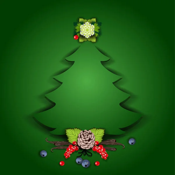Green Christmas Tree — Stock Vector
