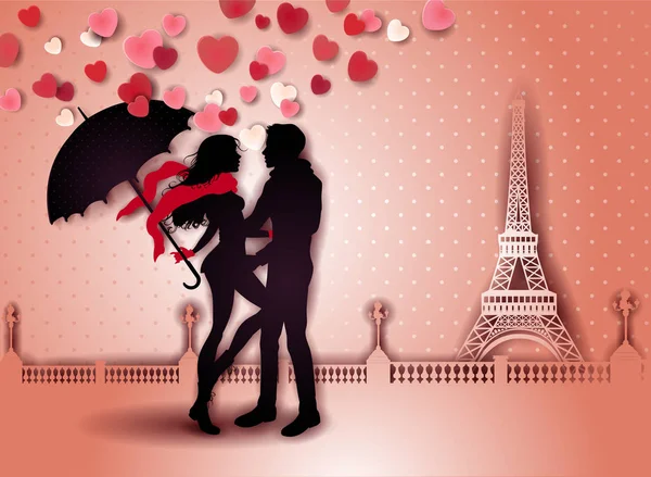 L'amour à Paris — Image vectorielle