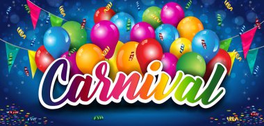 Yazı ve balon ile afiş karnaval