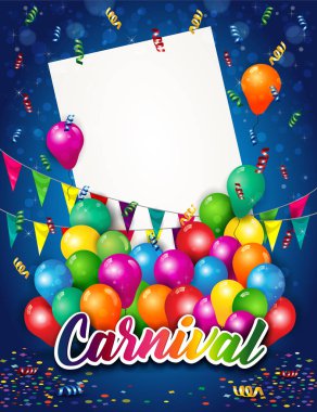 Yazı ve balon ve bilet ile karnaval