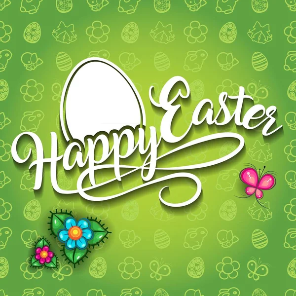 Boldog húsvéti zöld dekoratív háttér — Stock Vector