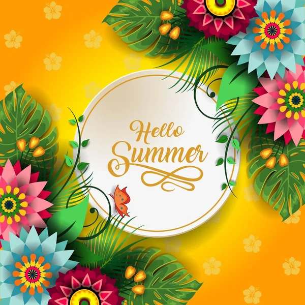 Happy Summer Flowers — Stock Vector