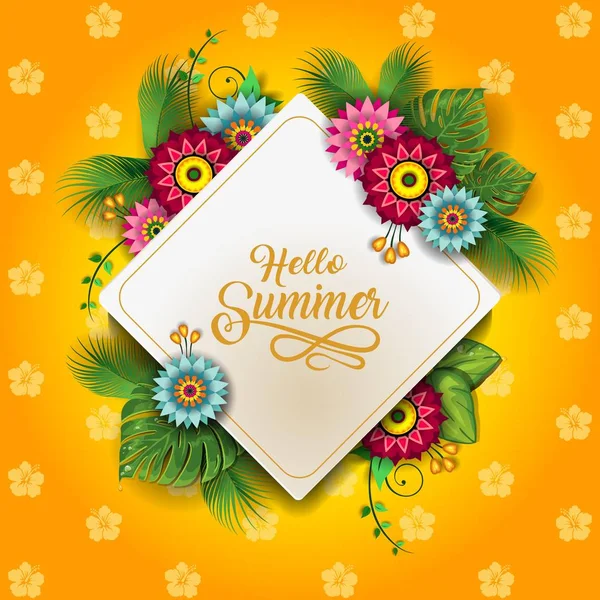 Happy Summer Flowers C — Stock Vector
