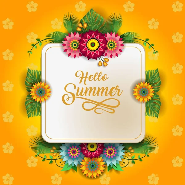 Happy Summer Flowers E — Stock Vector