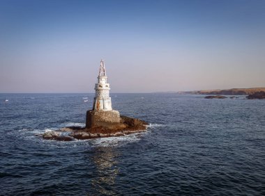 Deniz feneri Ahtopol altın saat içinde Bulgaristan