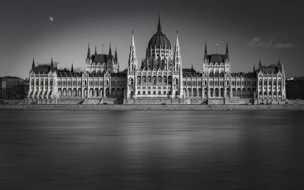 Building Hungarian Parliament Black White — Stock Photo, Image