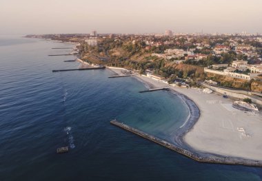 Odesa 'nın kıyı şeridi Ukrain' in havadan görünüşü