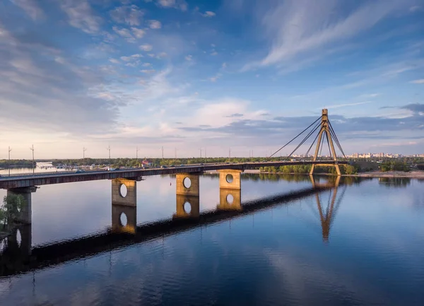 Вид Повітря Міст Пивничного Києві Україна — стокове фото