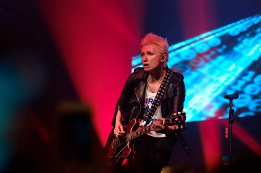 Yeni York City, Ny, Amerika Birleşik Devletleri - 13 Mayıs 2018: Diana Arbenina ve gece keskin nişancılar, NYC sahne 48 Rus rock grubu
