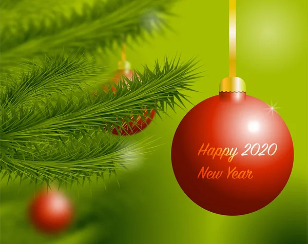 Happy new year 2020 holiday vector greeting card — Wektor stockowy