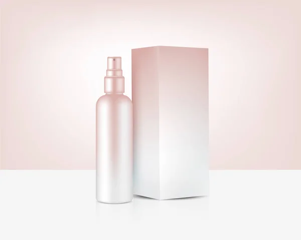 Spray Bottle Mock Realistyczny Kosmetyk Rose Gold Pole Pielęgnacji Skóry — Wektor stockowy