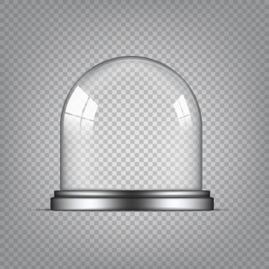 Mutlu Noeller Hediyesi veya Reklam Tasarımı için Şeffaf Cam Kubbe Vektörü. Şablon Nesnesi İzole Arkaplanı Ayarla.