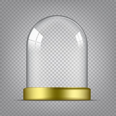 Mutlu Noeller Hediyesi veya Reklam Tasarımı için Şeffaf Cam Kubbe Vektörü. Şablon İzole Arkaplanı Düzenle.