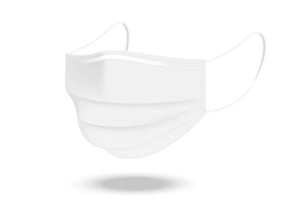 Masque Chirurgical Protection Contre Les Virus Isolés Sur Fond Blanc — Image vectorielle