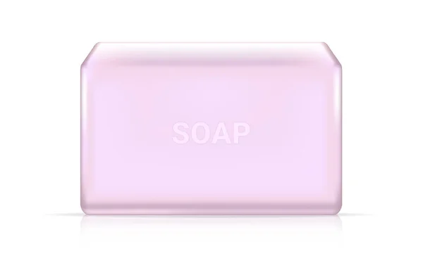 Mock Realistic Purity Soap Bar Kosmetik Für Werbedesign Hintergrundillustration Gesundheitswesen — Stockvektor
