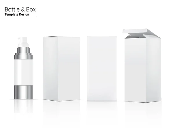 Glossy Pump Bottle Mock Realistische Cosmetische Dimensional Box Voor Het — Stockvector