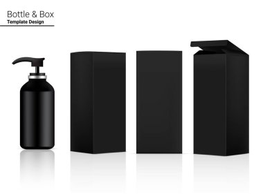 Parlak Pompalı Şişe Gerçekçi Kozmetik ve 3 Boyutsal Cilt Kutusu ve Beyaz Arkaplan Resimlerinde Yaşlanma Karşıtı Kırışıklık Ürünleri ürünleri. Sağlık ve Sağlık Hizmetleri.