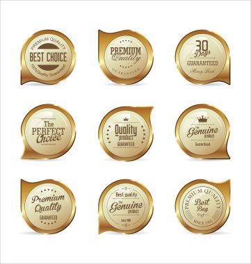 Satılık lüks altın etiketleri koleksiyonu 