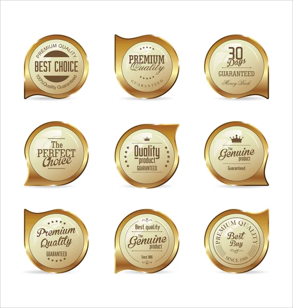 Vente luxe étiquettes dorées collection — Image vectorielle