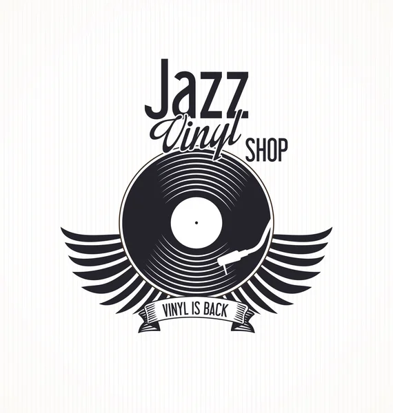 Jazz vinilo registro retro fondo — Vector de stock