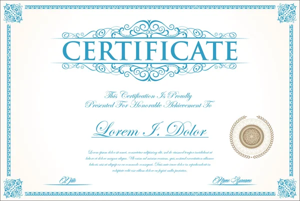 Modèle élégant de certificat ou de diplôme — Image vectorielle