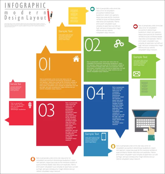 Plantilla de diseño moderno infográfico — Archivo Imágenes Vectoriales