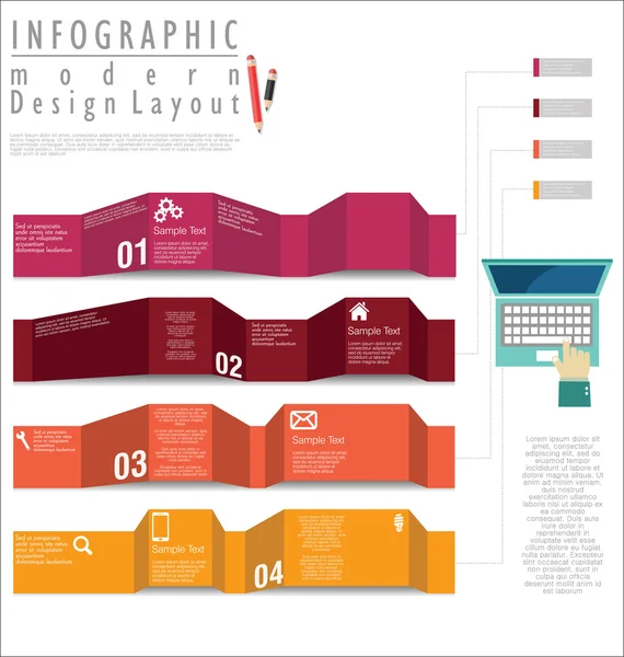 Plantilla de diseño moderno infográfico — Archivo Imágenes Vectoriales