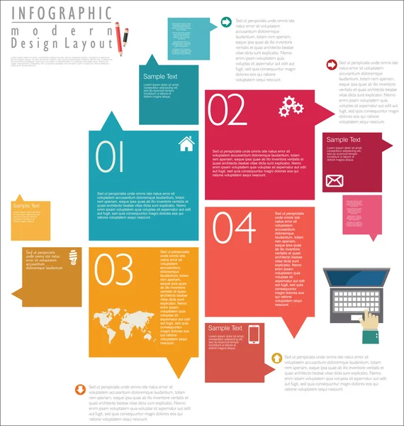 Modelo de design moderno infográfico — Vetor de Stock