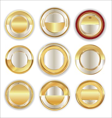 Boş lüks altın etiketleri retro vintage koleksiyonu 