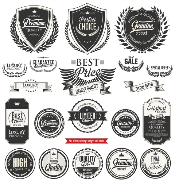 Badges and labels retro vintage collection — Stock Vector