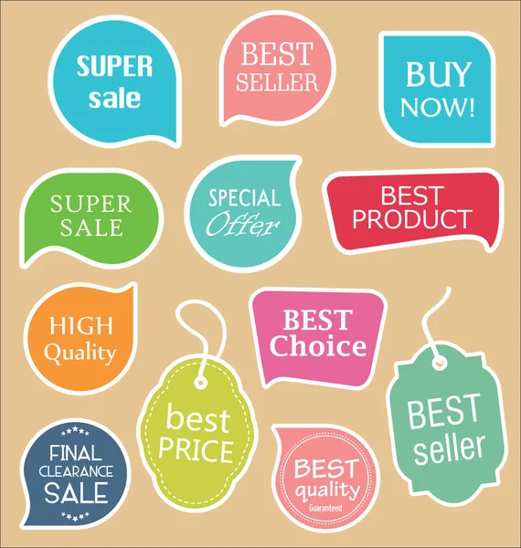 Promo Stickers Discount Badges Or Labels Price Tags Sales Announce Vector  Collection Stock Illustration - Download Image Now - iStock