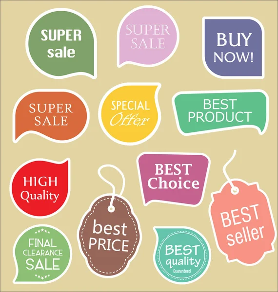 Sale stickers tags and labels collection — Stock Vector