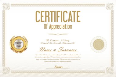 Sertifika şablonu retro arka plan 