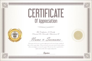 Sertifika şablonu retro arka plan 