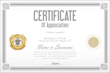 Sertifika şablonu retro tasarım arka plan