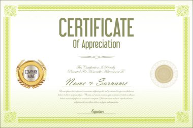 Sertifika şablonu retro tasarım arka plan