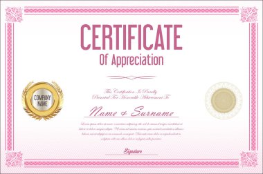 Sertifika şablonu retro tasarım arka plan