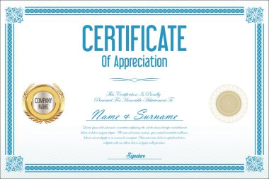 Sertifika şablonu retro tasarım arka plan