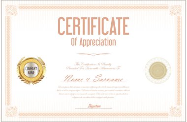 Sertifika şablonu retro tasarımı