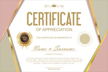 Sertifika şablonu retro tasarım arka plan